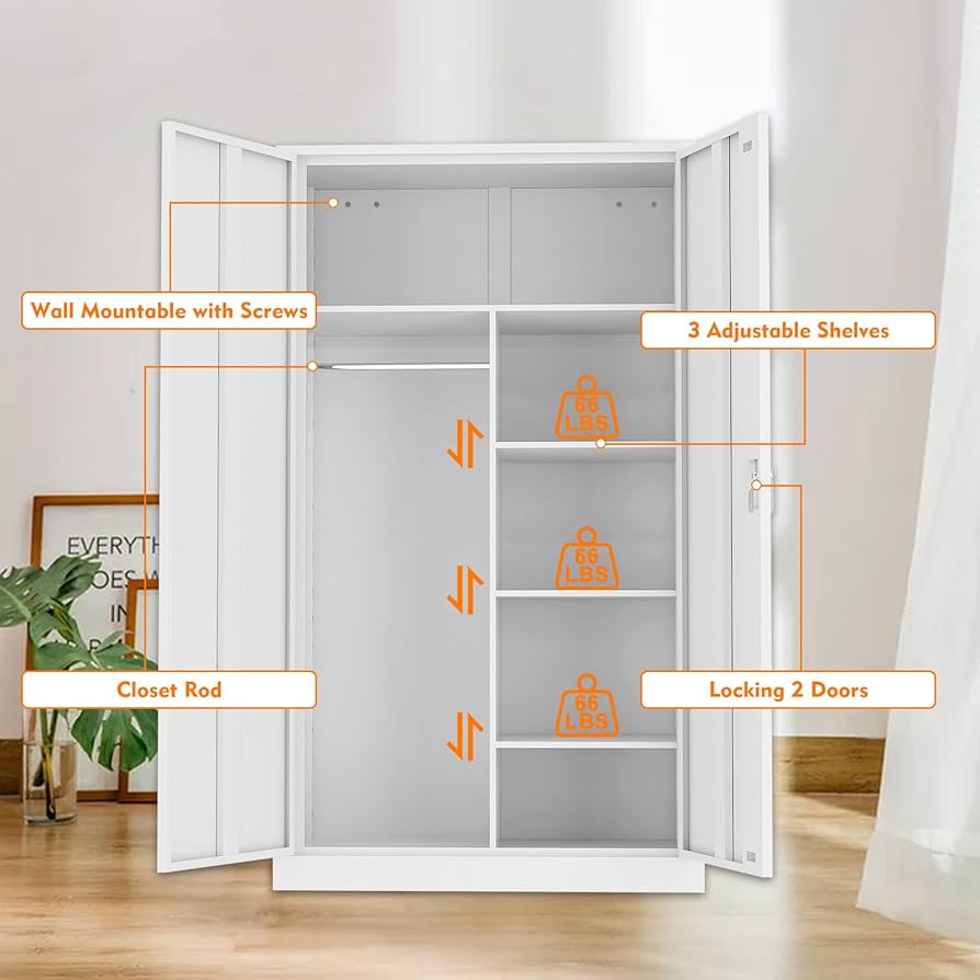 Amazon.com: MIIIKO Steel Wardrobe, 72